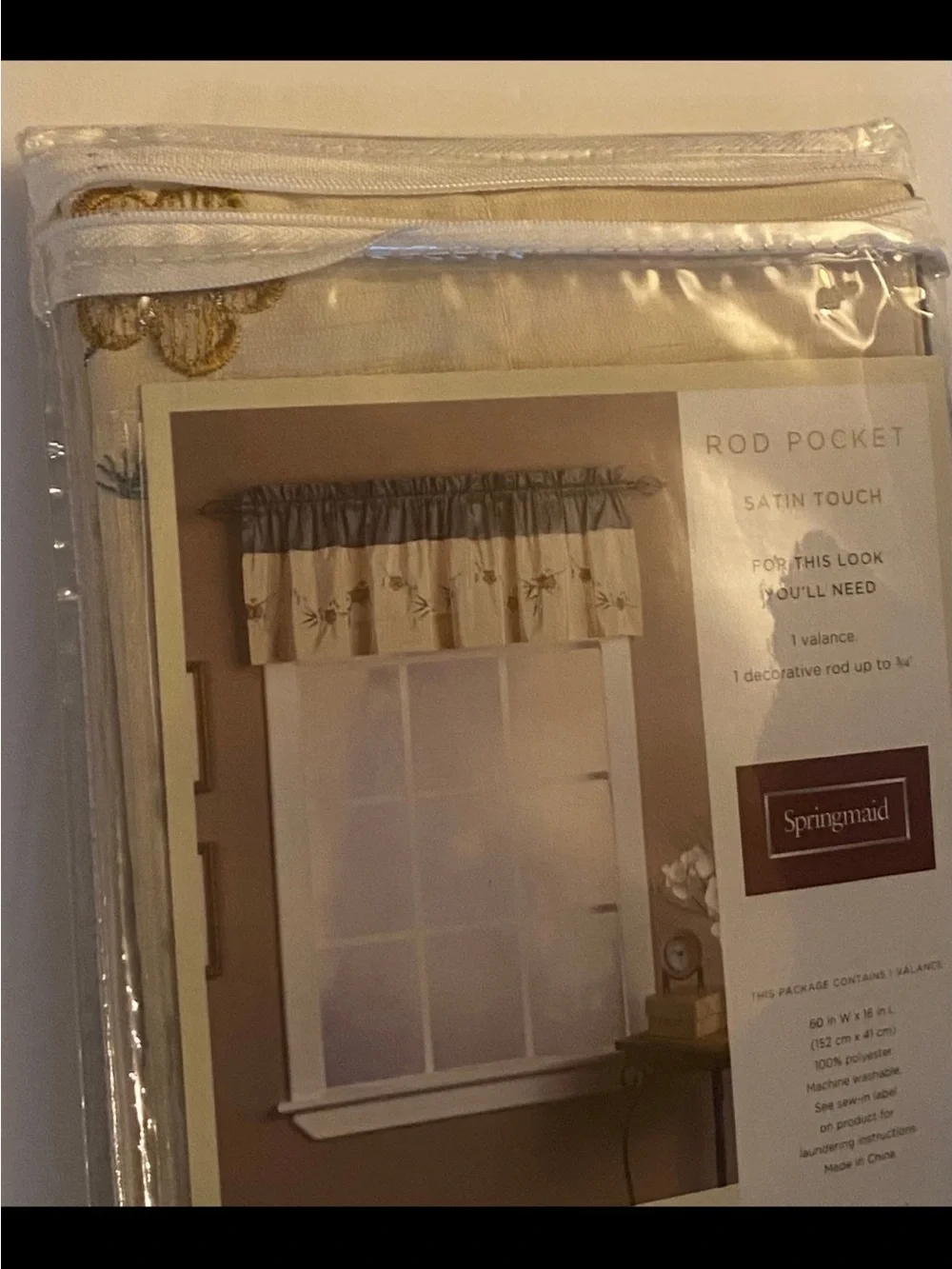 4 Included - Vintage Springmaid Rod Pocket Tailored Valance Satin Touch -